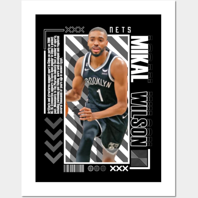 Mikal Bridges Paper Poster Version 10 Wall Art by art.Hamdan